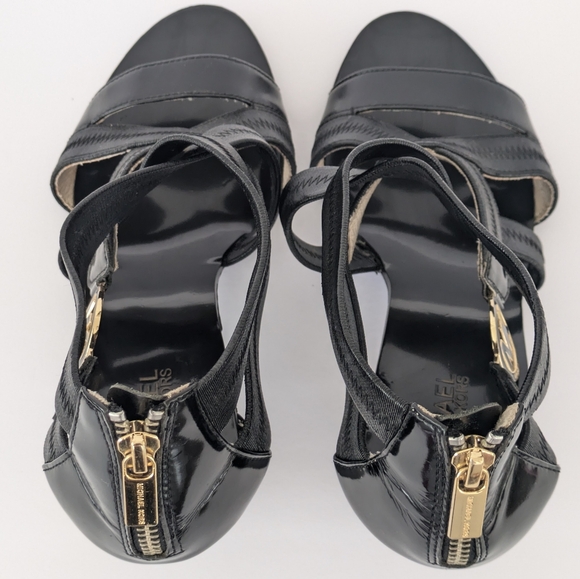 Michael Michael Kors Women's Size 9.5 Robertson Strappy Cross Strap Cone Heels - Picture 10 of 16